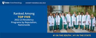 Duke Anesthesiology Residency Program Ranked #5 in the Nation