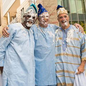 Drs. Adeyemi Olufolabi, Gavin Martin, and Stephen Parrillo at the Pie-In-The-Face Fundraiser