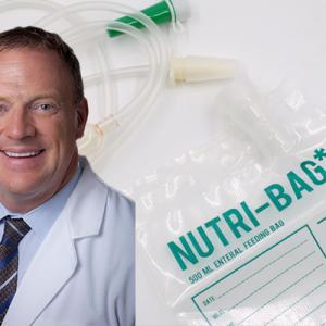 Dr. Paul Wischmeyer pictured with a Nutri-Bag.