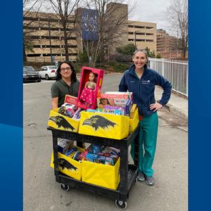 Ravenscroft Pre-K students and teachers donated gifts to Duke Children’s Hospital