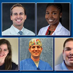 Fist Bump for Ryan Gessouroun, MD, Victoria Offei-Dua, MD, Kasey McLaughlin, CRNA, Justin Shore, and Christian Keville